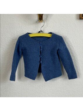 Fleurisse Ribbed Fine Merino Wool Button Cardigan Sweater